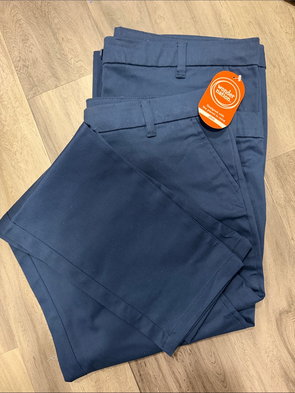 NWT/WOT wonder nation Girl’s Navy Chino Pants size 20 plus